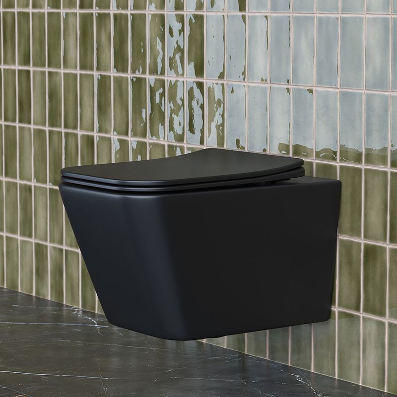 Унитаз подвесной Ceramica Nova Metric CN3007MB 51х34.5 с сиденьем и креплением (черный мат)