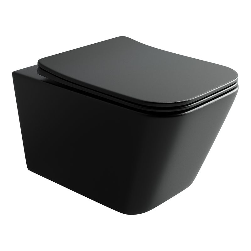 Унитаз подвесной Ceramica Nova Metric CN3007MB 51х34.5 с сиденьем и креплением (черный мат)