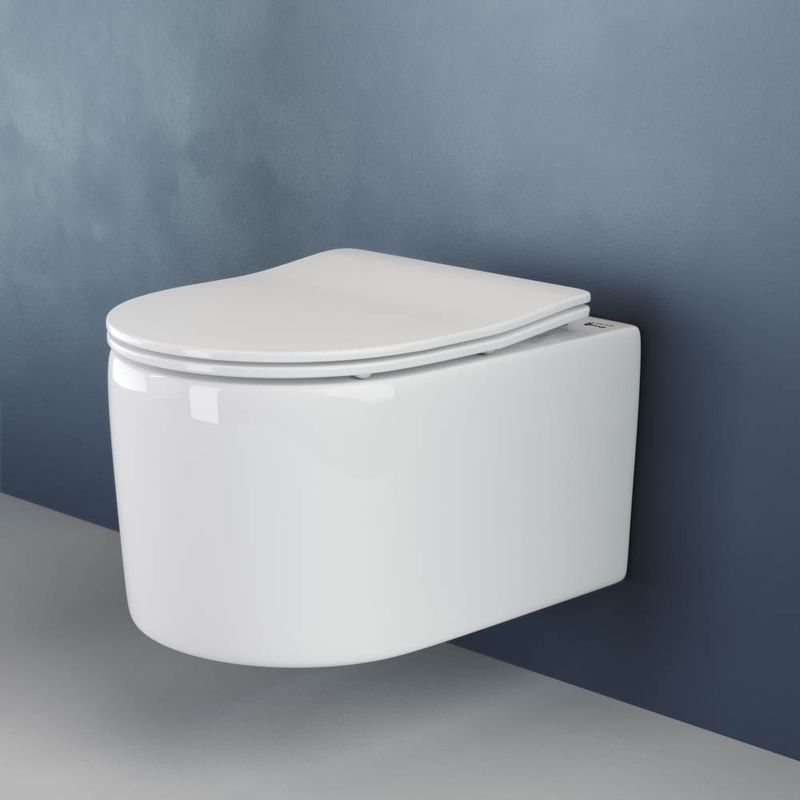 Унитаз подвесной Ceramica Nova Moments CN3003 49х37 с сиденьем и креплением (белый)