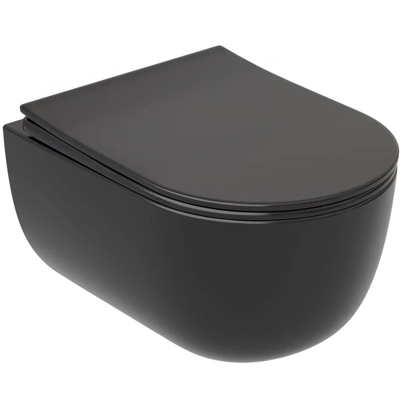 Унитаз подвесной Ceramicanova Modena CN6063MB 49x35.5 (черный матовый) с сиденьем и крышкой