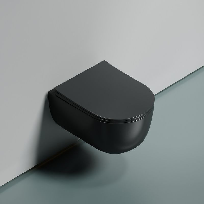 Унитаз подвесной Ceramicanova Modena CN6063MDH 49x35.5 (темный антрацит матовый) с сиденьем и крышкой