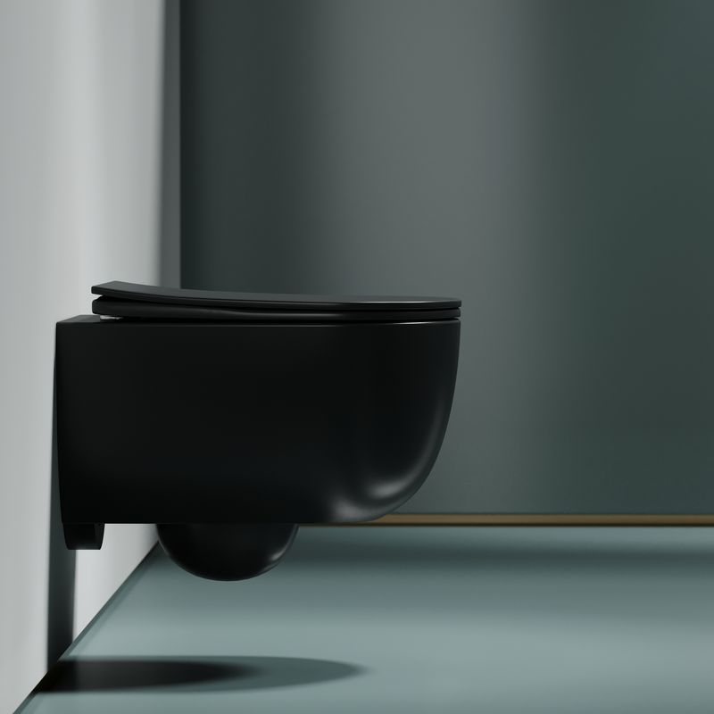 Унитаз подвесной Ceramicanova Modena CN6063MDH 49x35.5 (темный антрацит матовый) с сиденьем и крышкой