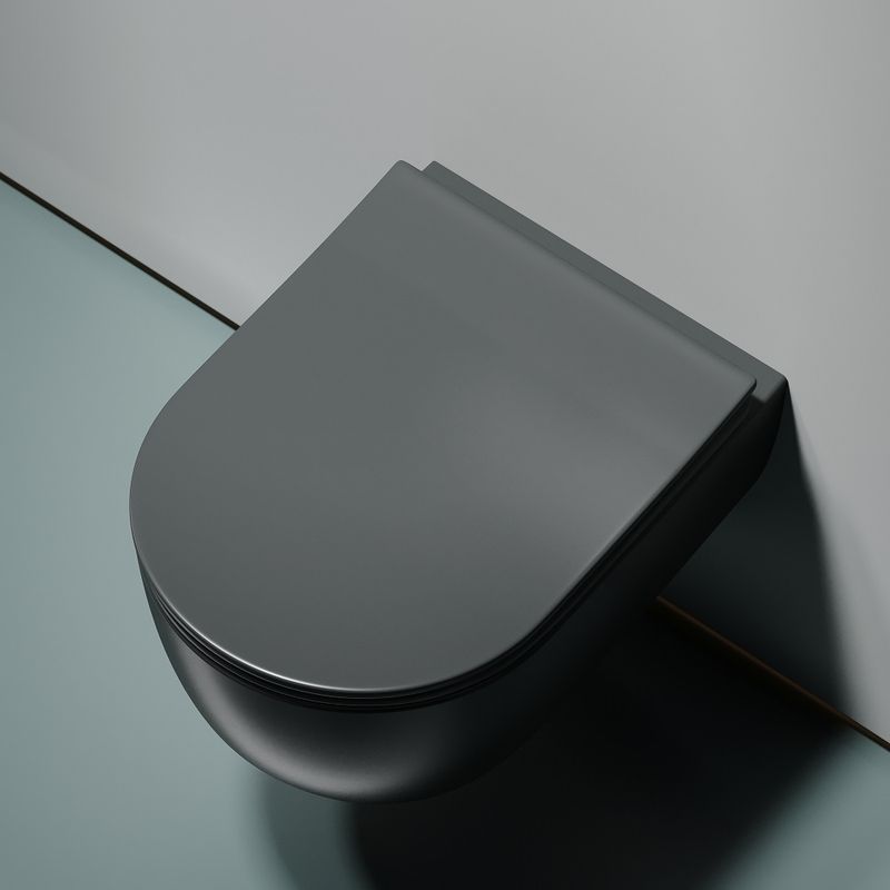 Унитаз подвесной Ceramicanova Modena CN6063MDH 49x35.5 (темный антрацит матовый) с сиденьем и крышкой