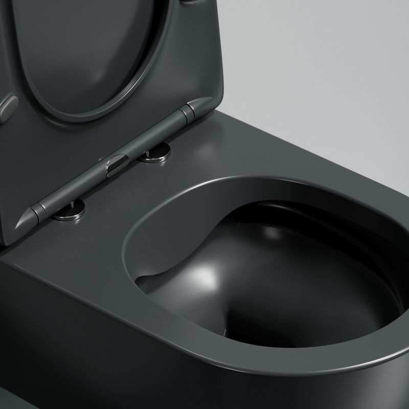 Унитаз подвесной Ceramicanova Modena CN6063MDH 49x35.5 (темный антрацит матовый) с сиденьем и крышкой
