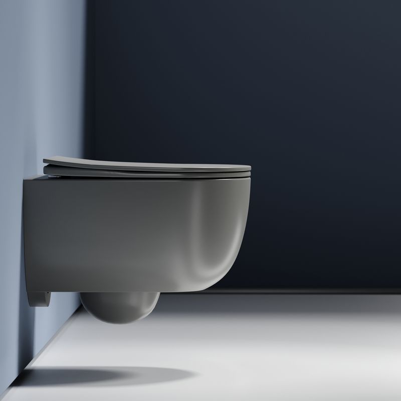 Унитаз подвесной Ceramicanova Modena CN6063MH 49x35.5 (антрацит матовый) с сиденьем и крышкой