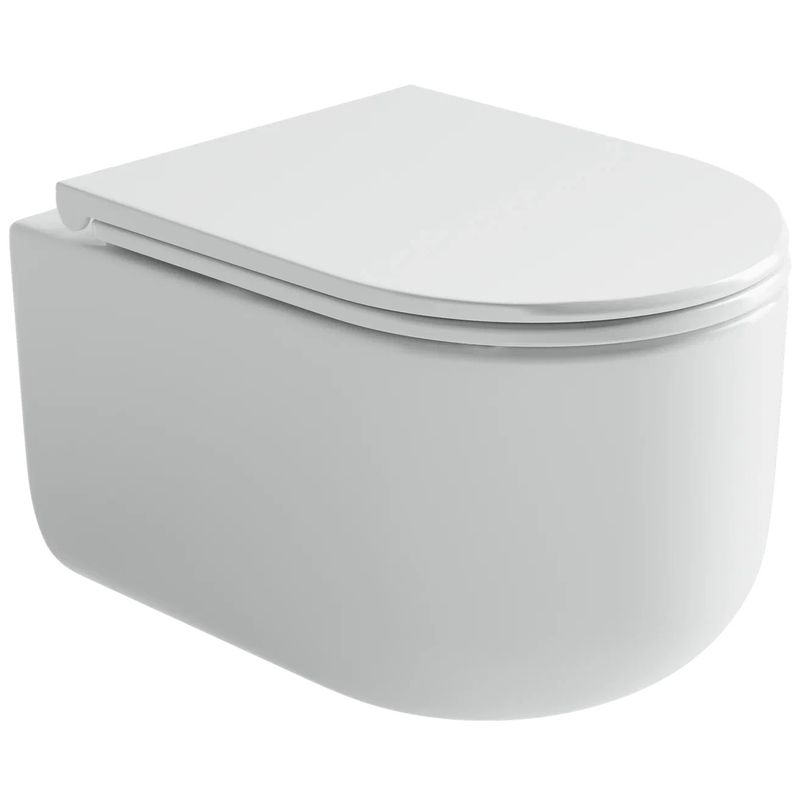 Унитаз подвесной Ceramicanova Ulma Rimless CN4006 49x36 (белый), безободковый, с сиденьем