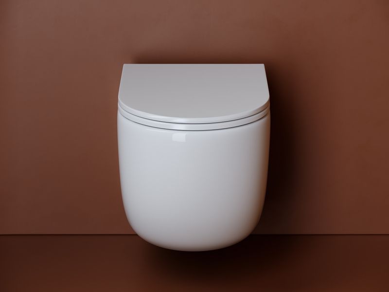 Унитаз подвесной Ceramicanova UP Rimless CN4007 49.5x36 (белый), безободковый, с сиденьем