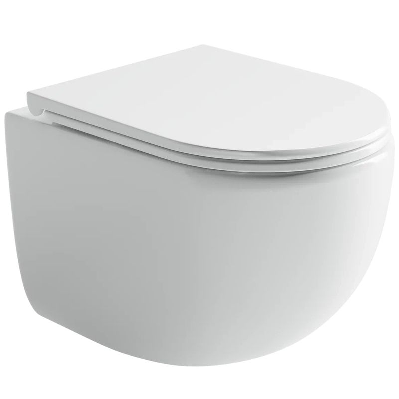 Унитаз подвесной Ceramicanova UP Rimless CN4007 49.5x36 (белый), безободковый, с сиденьем