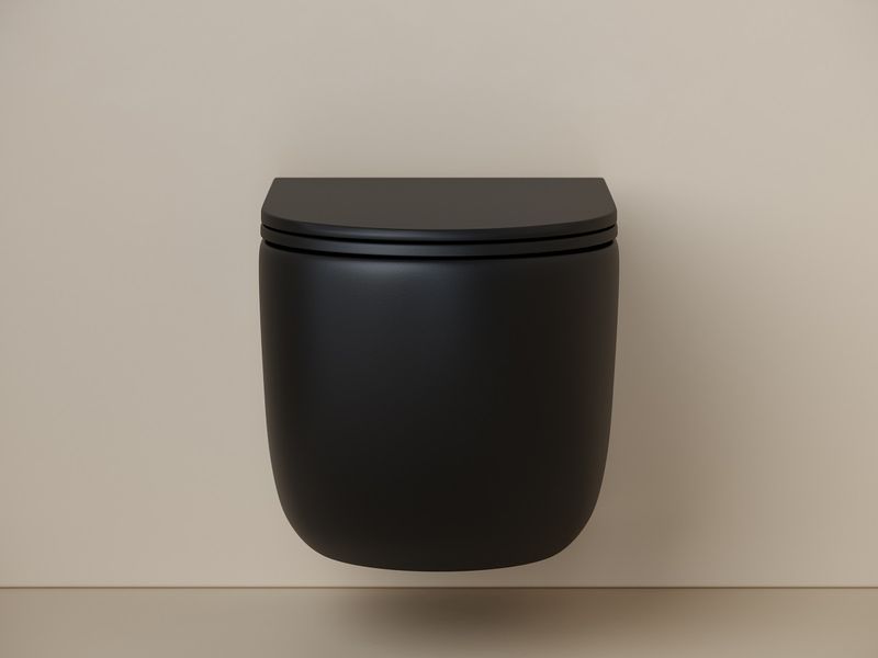 Унитаз подвесной Ceramicanova UP Rimless CN4007MB 49.5x36 (черный матовый), безободковый, с сиденьем