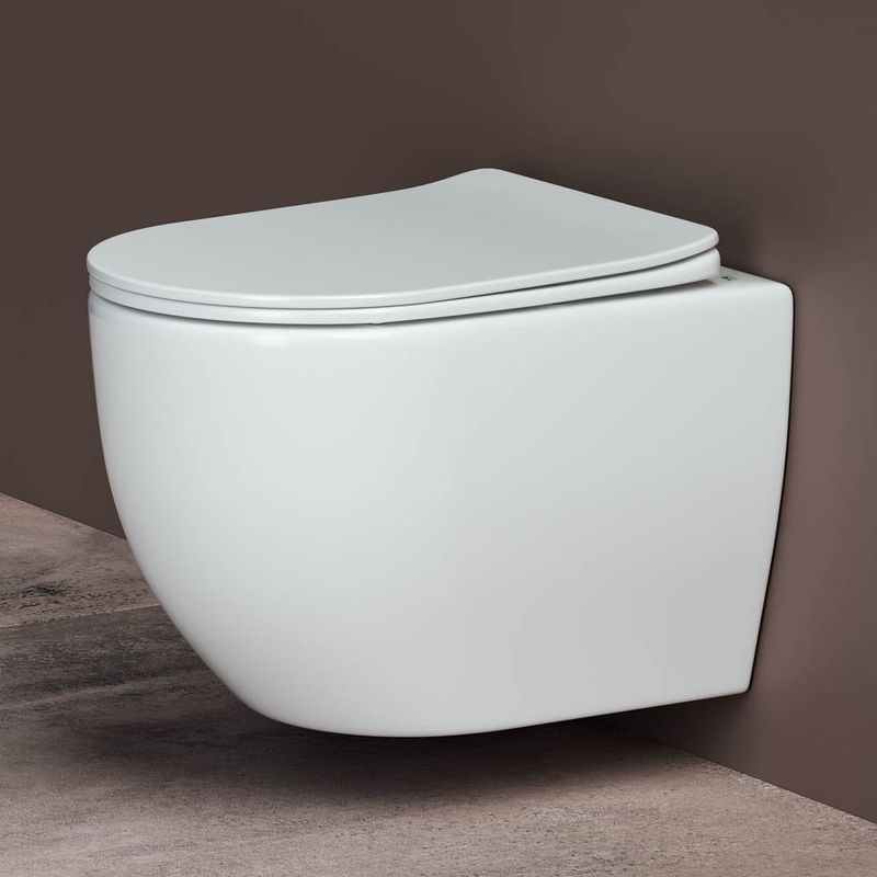 Унитаз подвесной Ceramica Nova Mia Rimless CN1805 с сиденьем и креплением 52х36 (белый)