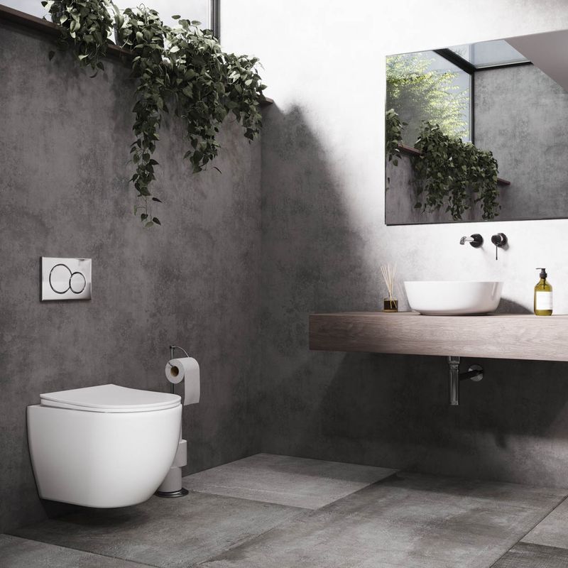 Унитаз подвесной Ceramica Nova Mia Rimless CN1805 с сиденьем и креплением 52х36 (белый)