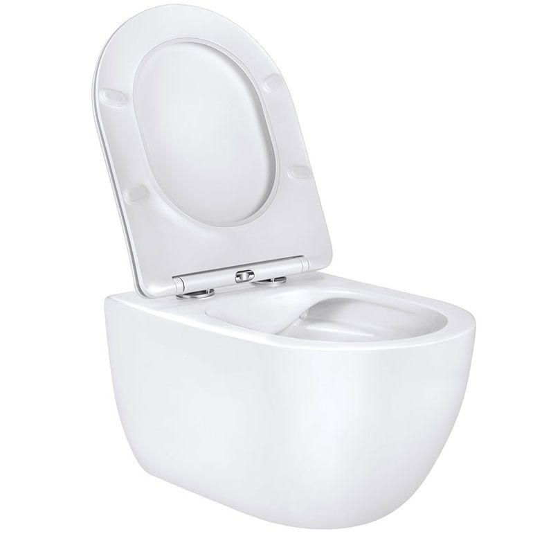 Унитаз подвесной Vincea Evo VT1-34 55.5x36.5x35.5 (белый), безободковый с быстросъемным сиденьем
