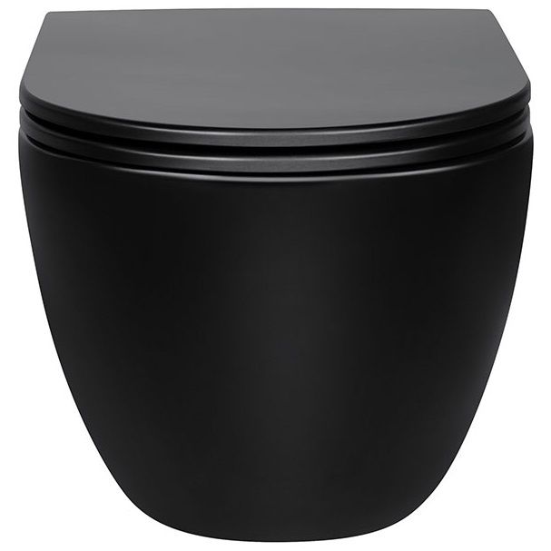 Унитаз подвесной Vincea Evo VT1-34MB 55.5x36.5x35.5 (черный матовый), безободковый с быстросъемным сиденьем