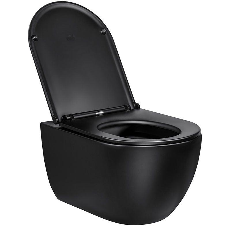 Унитаз подвесной Vincea Evo VT1-34MB 55.5x36.5x35.5 (черный матовый), безободковый с быстросъемным сиденьем