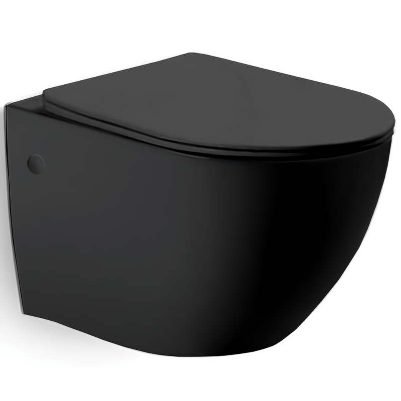 Унитаз подвесной Vincea Globo VT1-14MB 55x36.5x39.5 (черный матовый), безободковый с быстросъемным сиденьем