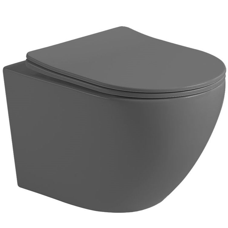 Унитаз подвесной Vincea Globo VT1-14SMA 49x37x37 (антрацит матовый), безободковый с быстросъемным сиденьем