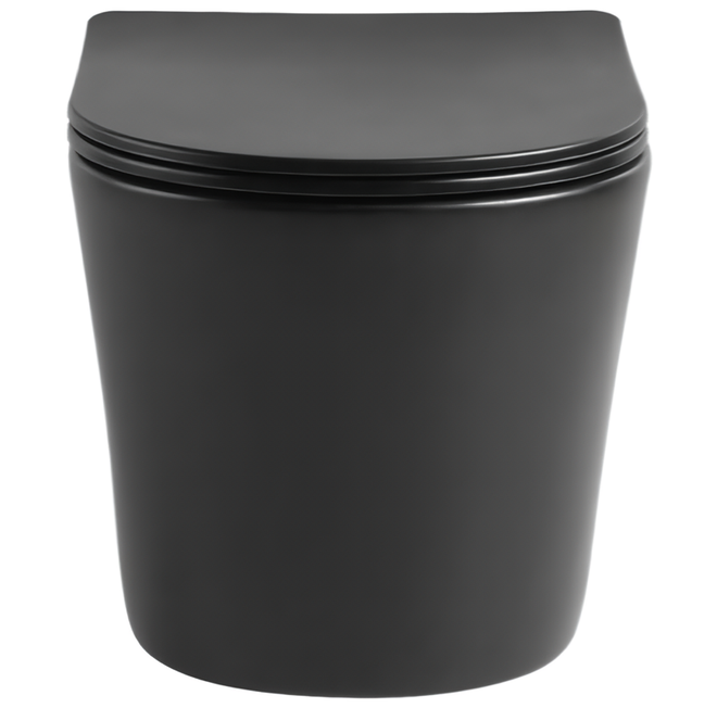 Унитаз подвесной Vincea Piatti VT1-11SMB 49x36.5x36 (черный матовый), безободковый с быстросъемным сиденьем