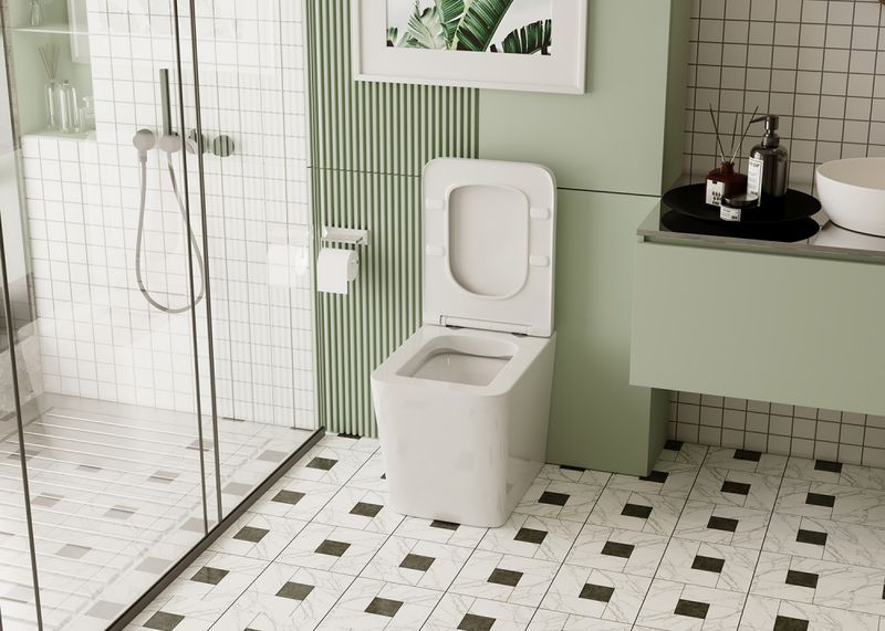 Унитаз приставной Abber Rechteck AC1211 56x34x40 (белый), безободковый