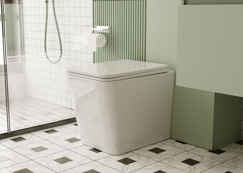 Унитаз приставной Abber Rechteck AC1211 56x34x40 (белый), безободковый