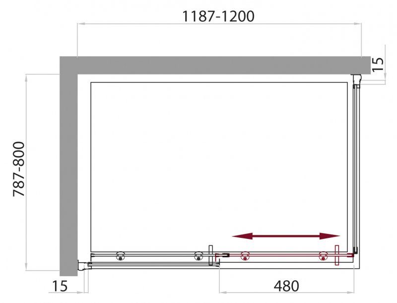 Душевой уголок BelBagno Uno UNO-AH-1-120/80-M-Cr 120x80