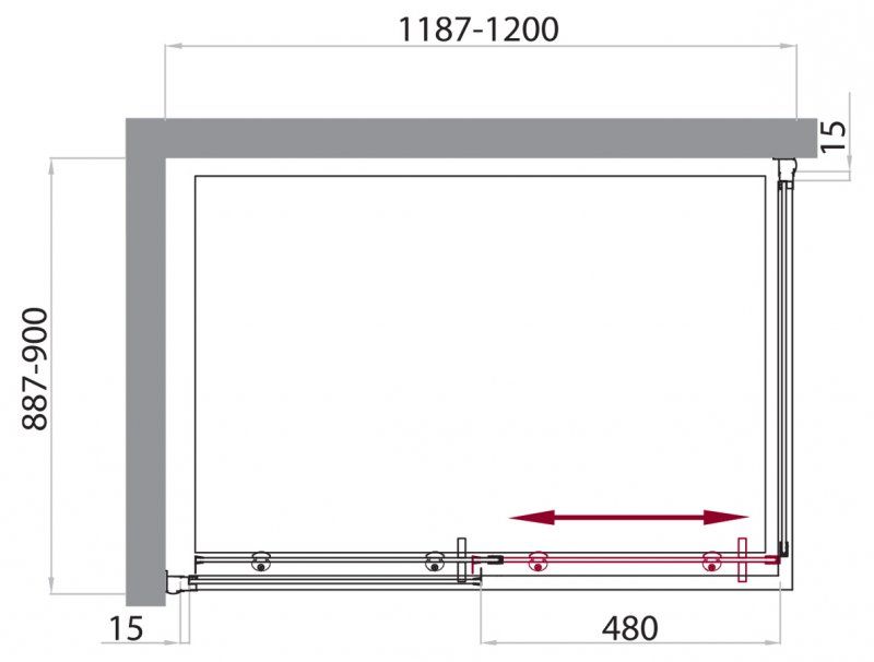 Душевой уголок BelBagno Uno UNO-AH-1-120/90-C-Cr 120x90