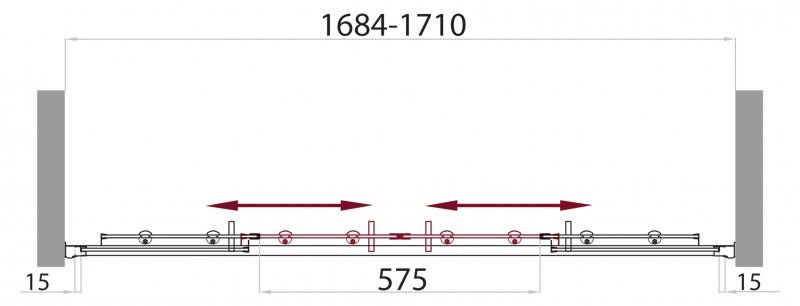 Шторка на ванну BelBagno Uno UNO-VF-2-170/145-M-Cr 170x145