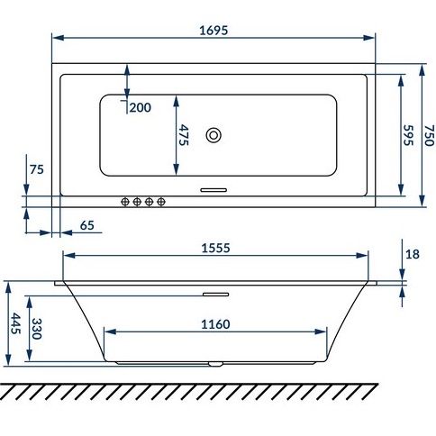 Ванна акриловая Excellent Heaven Slim WAEX.HEV17WHS 170x75 (белый)