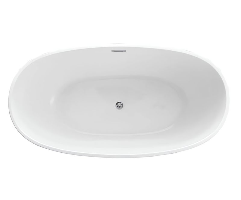 Ванна акриловая отдельностоящая Vincea VBT-404-1700 170x85 (белый ), слив-перелив в комплекте