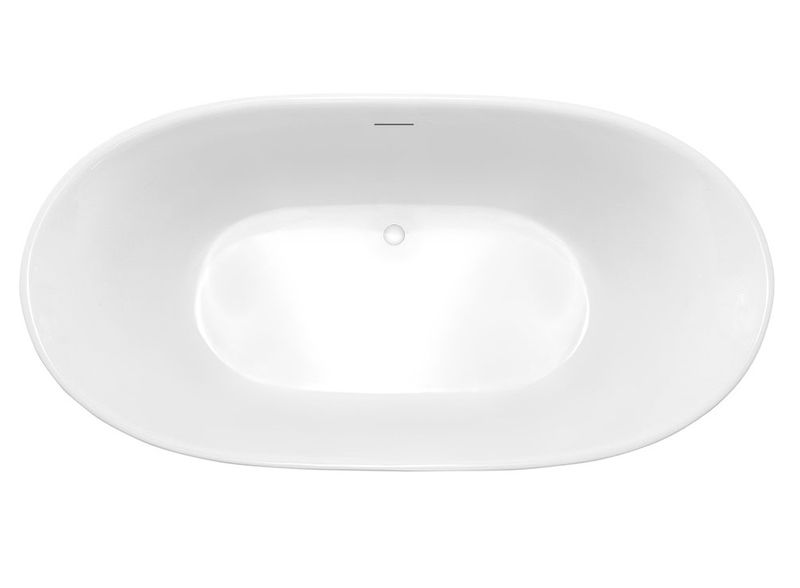 Ванна акриловая отдельностоящая Vincea VBT-405-1700MB 170х80 (белый, черный матовый ), щелевой перелив в комплекте