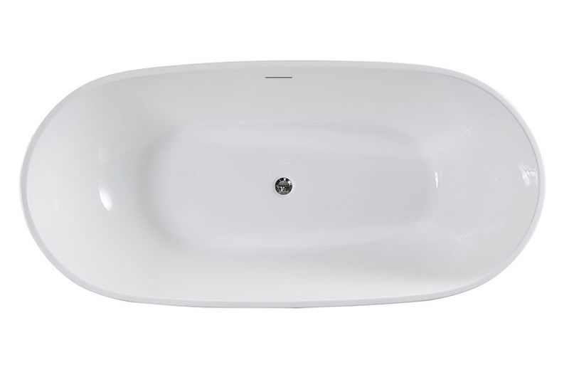 Ванна акриловая отдельностоящая Vincea VBT-408-1600 160х81.5 (белый), щелевой перелив в комплекте 