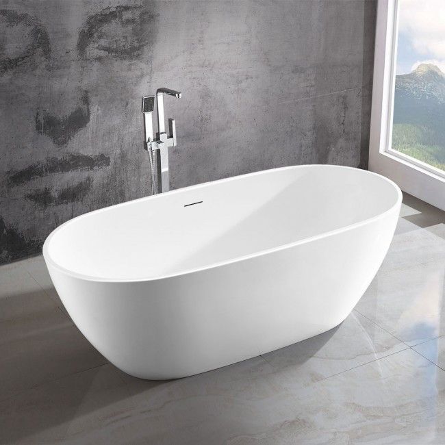 Ванна акриловая отдельностоящая Vincea VBT-408-1700 170х81.5 (белый), щелевой перелив в комплекте 