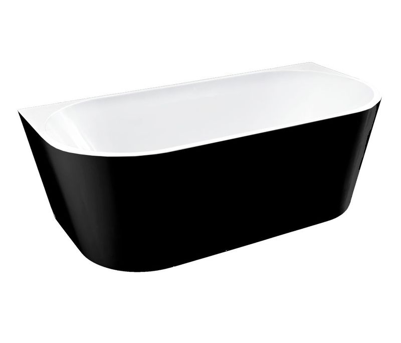 Ванна акриловая отдельностоящая Vincea VBT-421-1700MB 170х80 (белый, черный матовый), щелевой перелив в комплекте