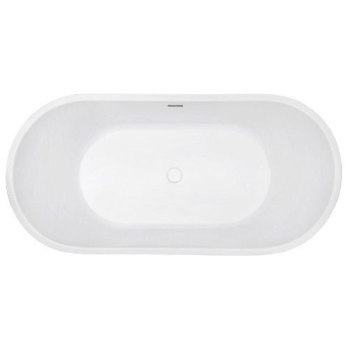 Ванна акриловая отдельностоящая ABBER AB9209MW 170x80x60 (белый матовый), слив-перелив