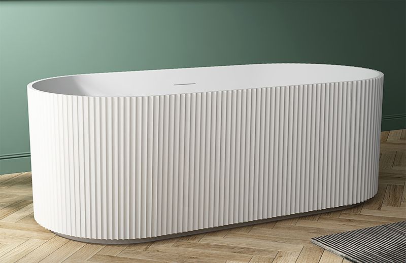 Ванна акриловая отдельностоящая ABBER AB9325-1.7 170x80x58 (белый), слив-перелив