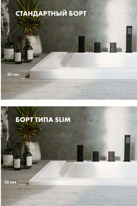 Ванна акриловая встраиваемая Excellent Aquaria Lux Slim WAEX.AQU18WHS 180x80 (белый глянец), без слива-перелива
