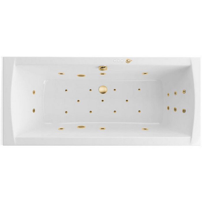 Ванна гидромассажная  Excellent Aquaria Lux Ultra WAEX.AQU18.ULTRA.GL 180x80 (золото), на каркасе, со сливом-переливом