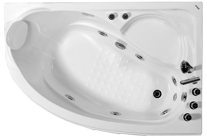 Ванна гидромассажная пристенная Gemy G9009 B R 150х100х60 (белый), слив-перелив, правосторонняя
