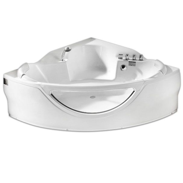 Ванна акриловая пристенная Gemy G9025 II C 155х155х70 (белый), слив-перелив