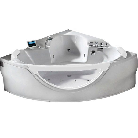 Ванна гидромассажная пристенная Gemy G9025 II K 155х155х70 (белый), слив-перелив