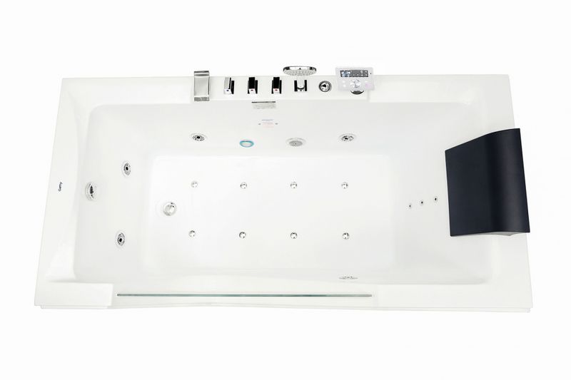 Ванна гидромассажная пристенная Gemy G9055 K L 181х92х65 (белый), слив-перелив, левосторонняя