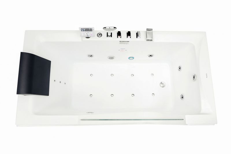 Ванна гидромассажная пристенная Gemy G9055 K R 181х90х65 (белый), слив-перелив, правосторонняя