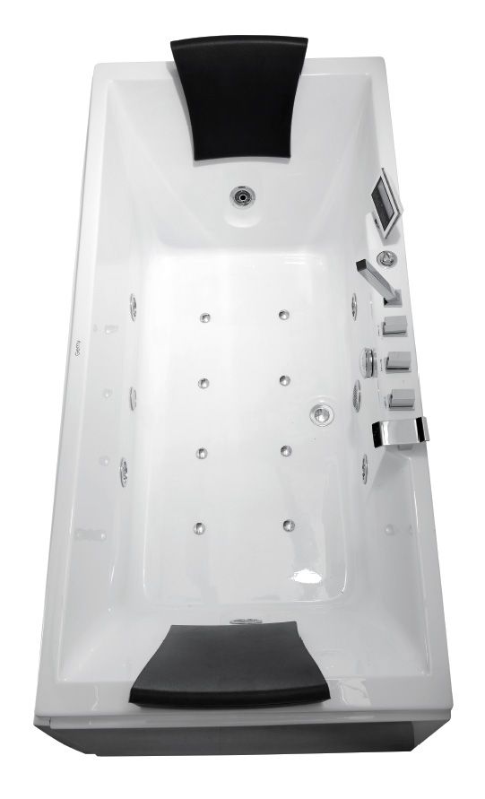 Ванна гидромассажная пристенная Gemy G9065 K L 175х85х72 (белый), слив-перелив, левосторонняя