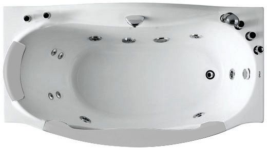 Ванна акриловая пристенная Gemy G9072 B R 171х92х77 (белый), слив-перелив, правосторонняя