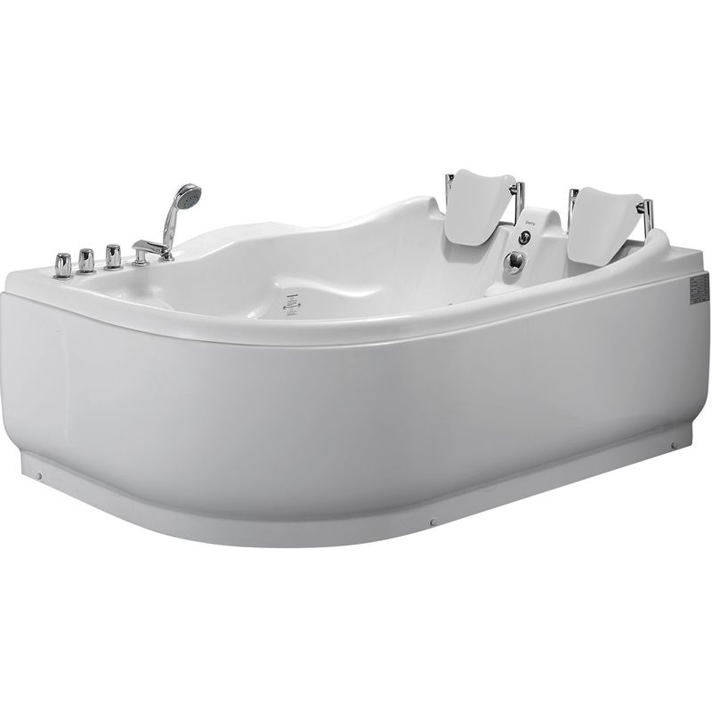 Ванна гидромассажная пристенная Gemy G9083 B R 180х121х73 (белый), слив-перелив, правосторонняя