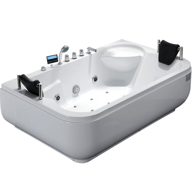 Ванна гидромассажная пристенная Gemy G9085 K R 180х116х69 (белый), слив-перелив, правосторонняя