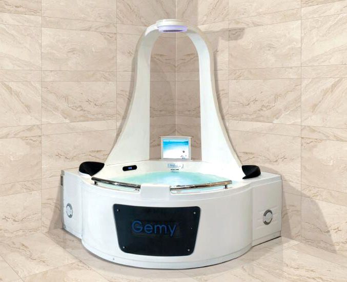 Ванна гидромассажная пристенная угловая Gemy G9070 O 170х170х225 (белый), слив-перелив