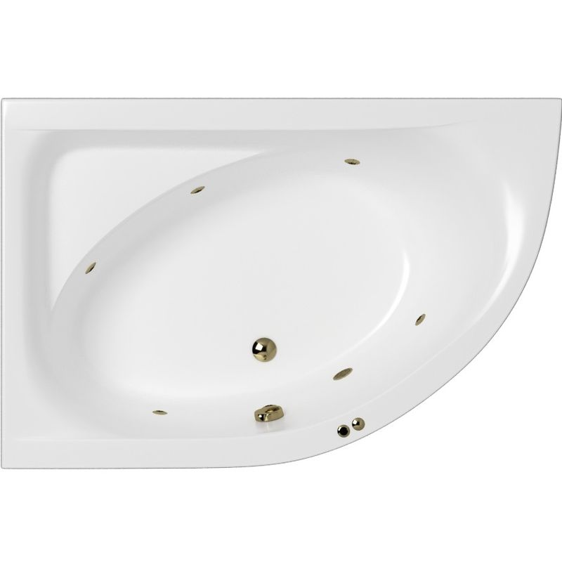 Ванна гидромассажная Whitecross Aquarella SOFT 0108.170110.100.SOFT.BR 170x110 (белый глянцевый, бронза), каркас, слив-перелив, левая