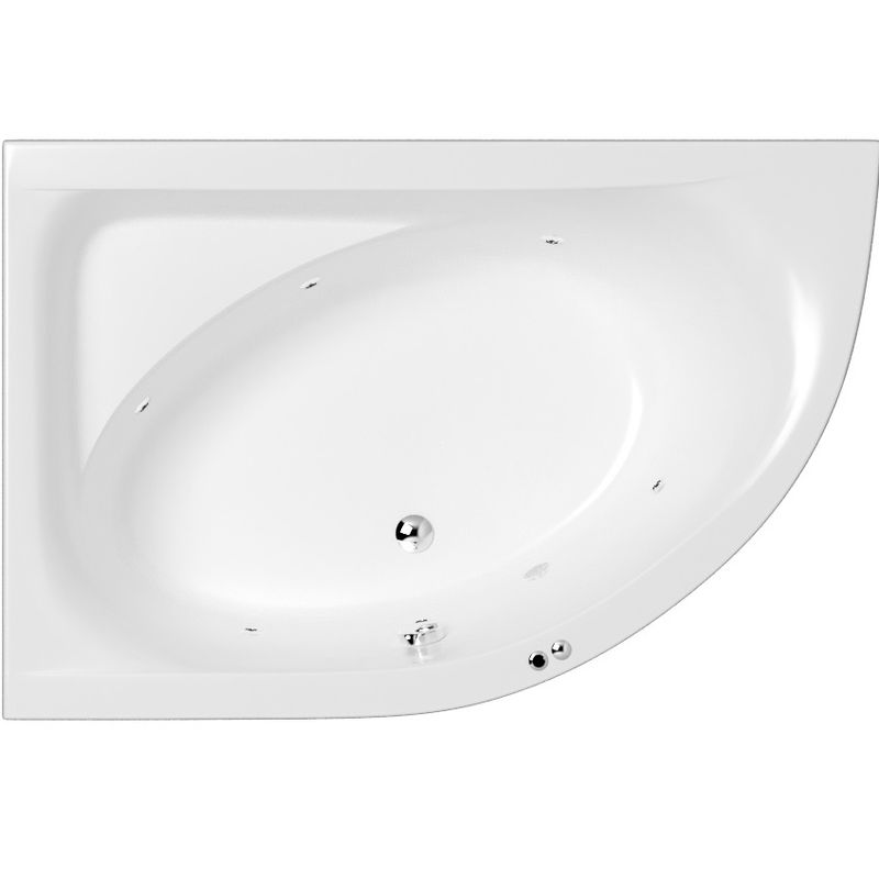 Ванна гидромассажная Whitecross Aquarella SOFT 0108.170110.100.SOFT.CR 170x110 (белый глянцевый, хром), каркас, слив-перелив, левая