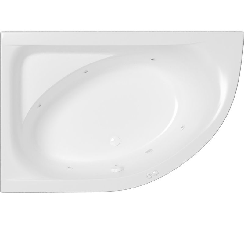 Ванна гидромассажная Whitecross Aquarella SOFT 0108.170110.100.SOFT.WH 170x110 (белый глянцевый), каркас, слив-перелив, левая
