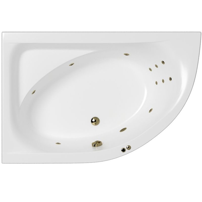 Ванна гидромассажная Whitecross Aquarella LINE 0108.170110.100.LINE.BR 170x110 (белый глянцевый, бронза), каркас, слив-перелив, левая